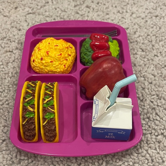 American Girl Pink Tray with Toy Foods - Picture 3 of 4
